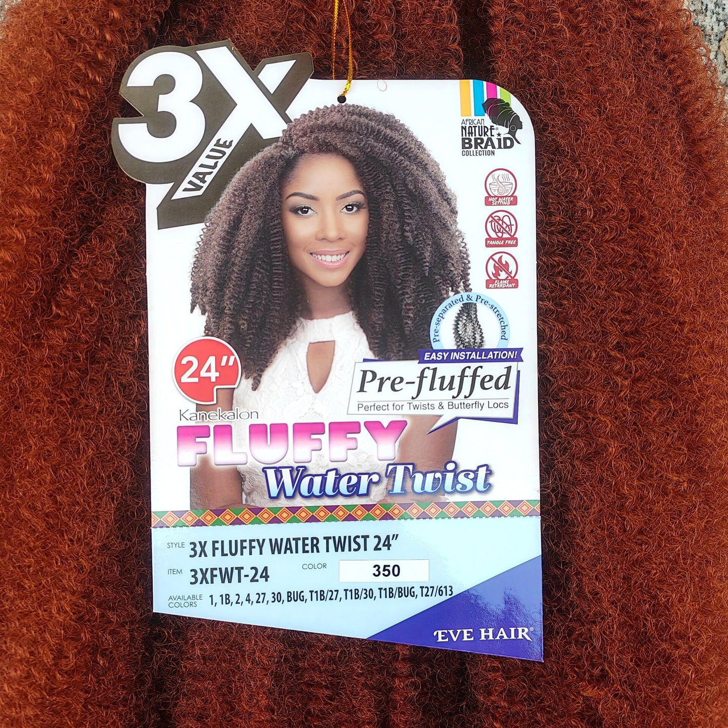 Fluffy african small curly kanekalon wig kinky hair 3x water twist braids
