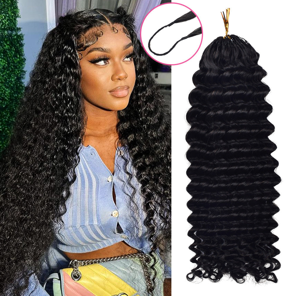 DEEP WAVE CROCHET HUMAN HAIR 16inch 50g