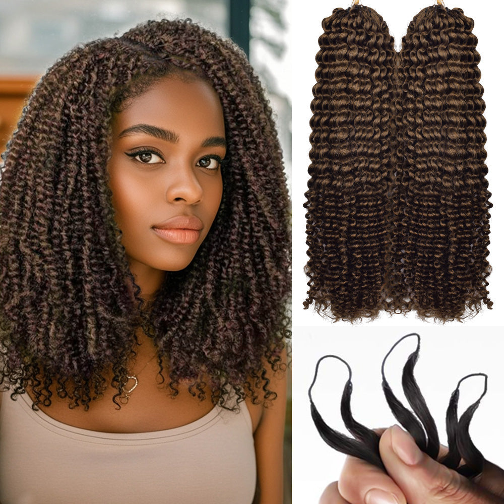 CROCHET HUMAN HAIR KINKY CURLY COLOR #4 16inch 50g