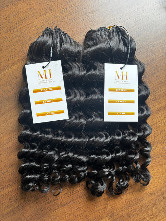 DEEP WAVE CROCHET HUMAN HAIR 16inch 50g