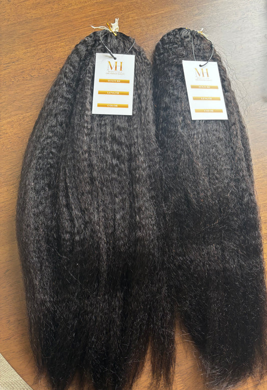 CROCHET HUMAN HAIR KINKY STRAIGHT 20 inch 50g