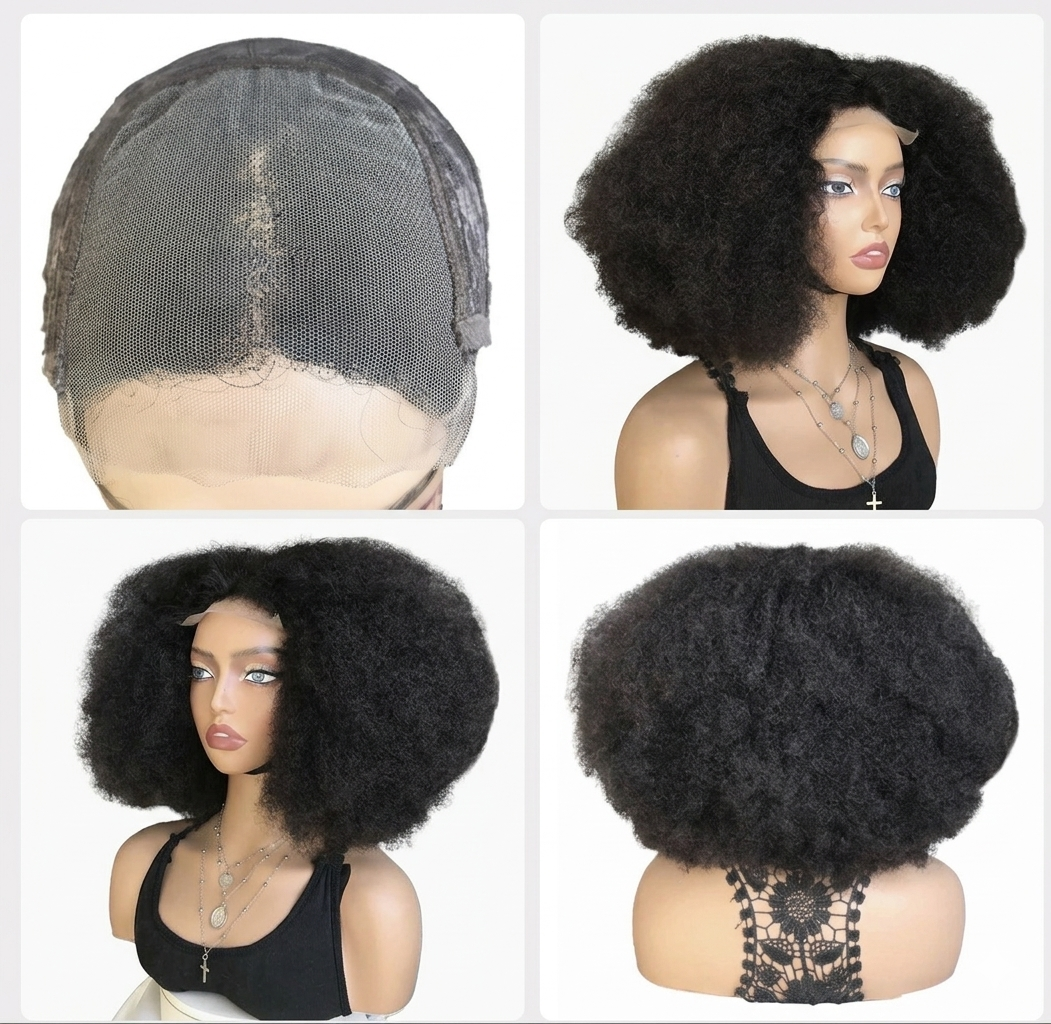 perruque afro en dentelle avant 4*4