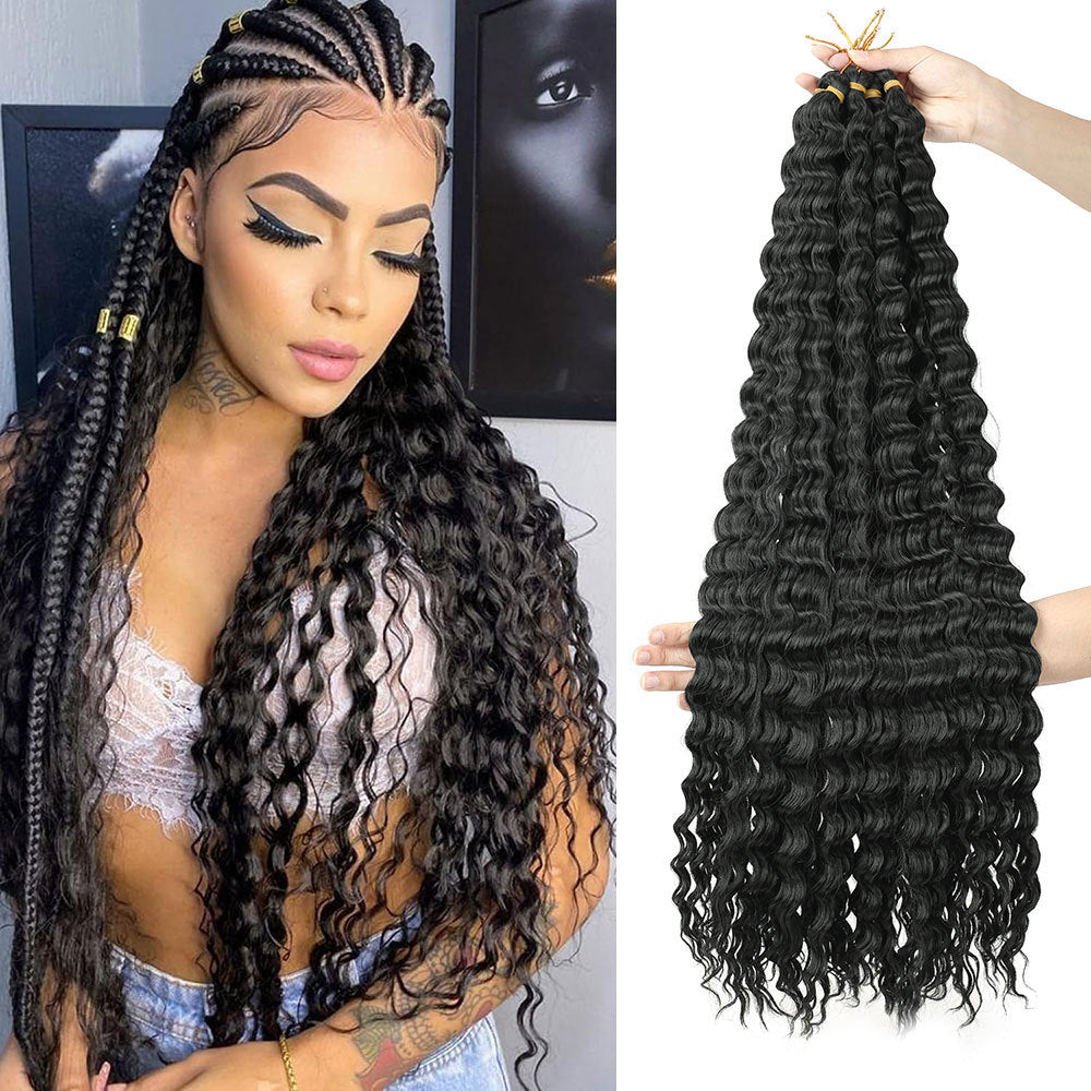 crochet hair extensions curly hair handle Deep Water Wave Hair