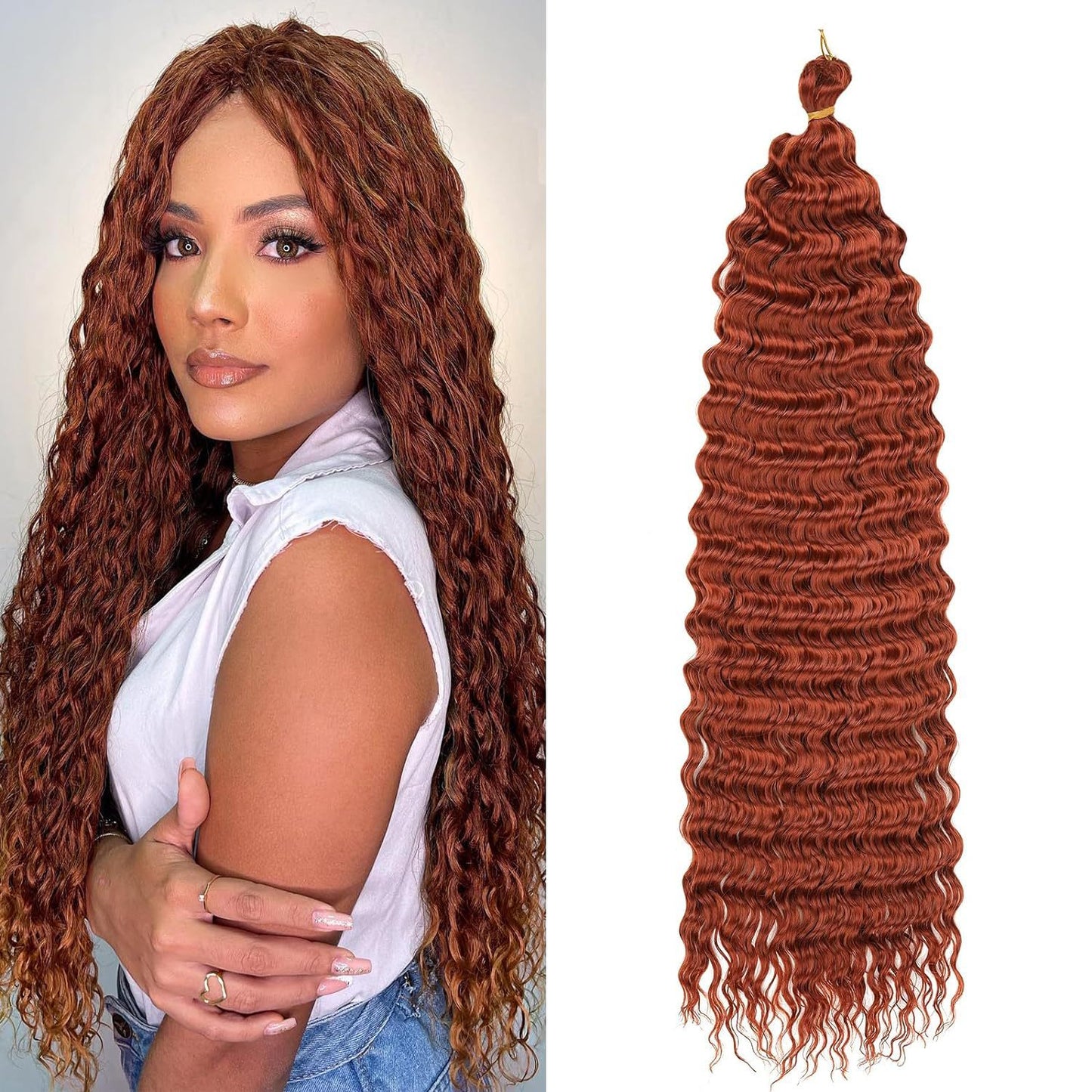 crochet hair extensions curly hair handle Deep Water Wave Hair