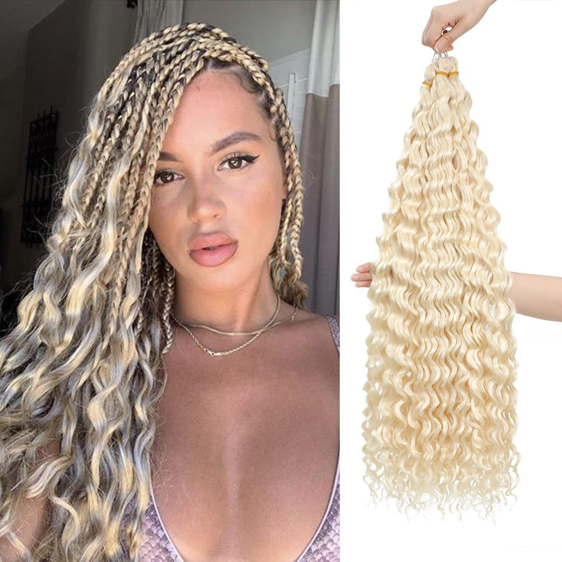 crochet hair extensions curly hair handle Deep Water Wave Hair