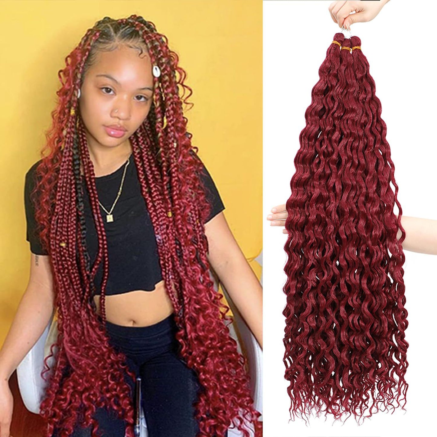 crochet hair extensions curly hair handle Deep Water Wave Hair