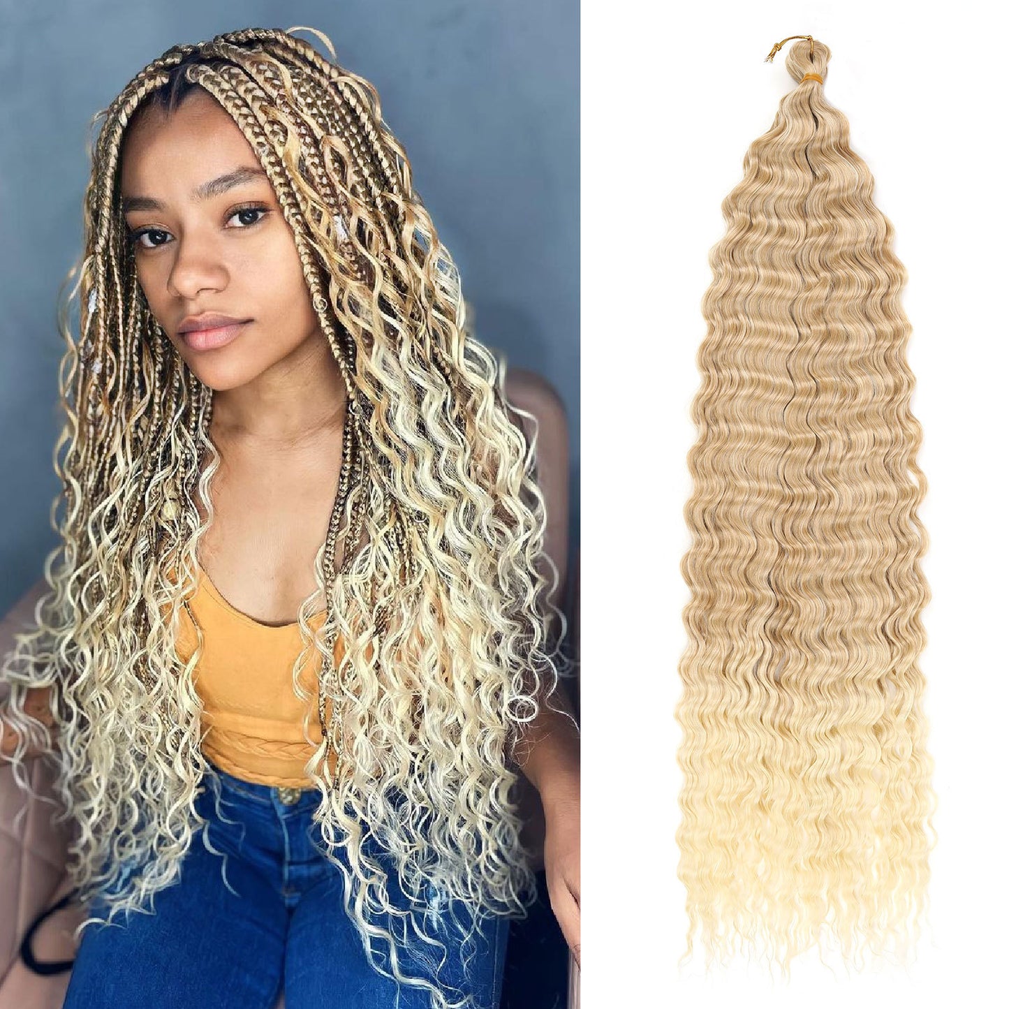 crochet hair extensions curly hair handle Deep Water Wave Hair