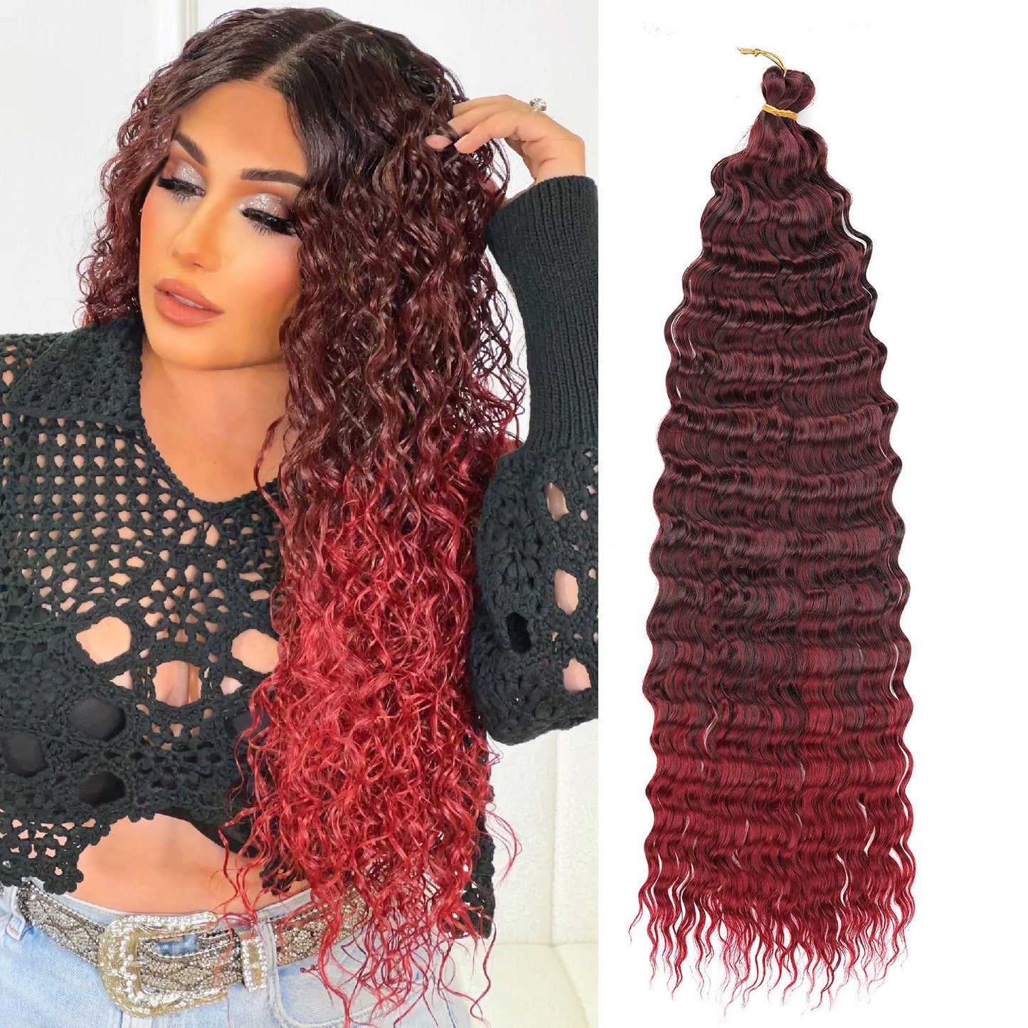 crochet hair extensions curly hair handle Deep Water Wave Hair