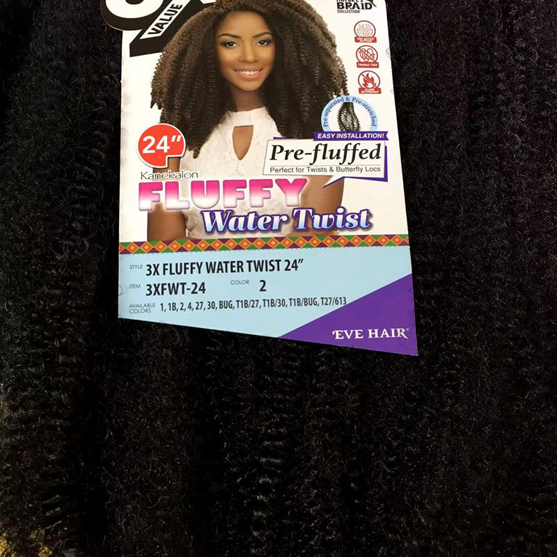 Fluffy african small curly kanekalon wig kinky hair 3x water twist braids