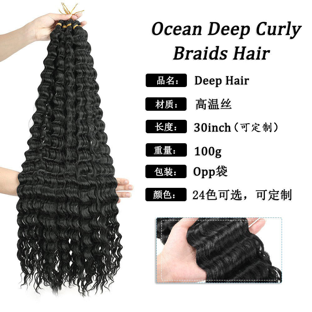 crochet hair extensions curly hair handle Deep Water Wave Hair