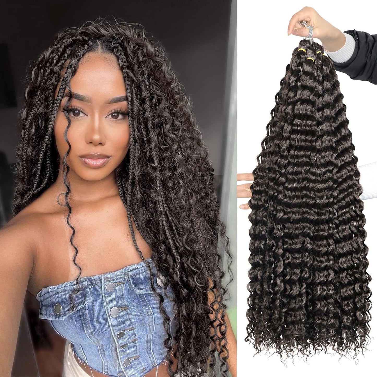 crochet hair extensions curly hair handle Deep Water Wave Hair