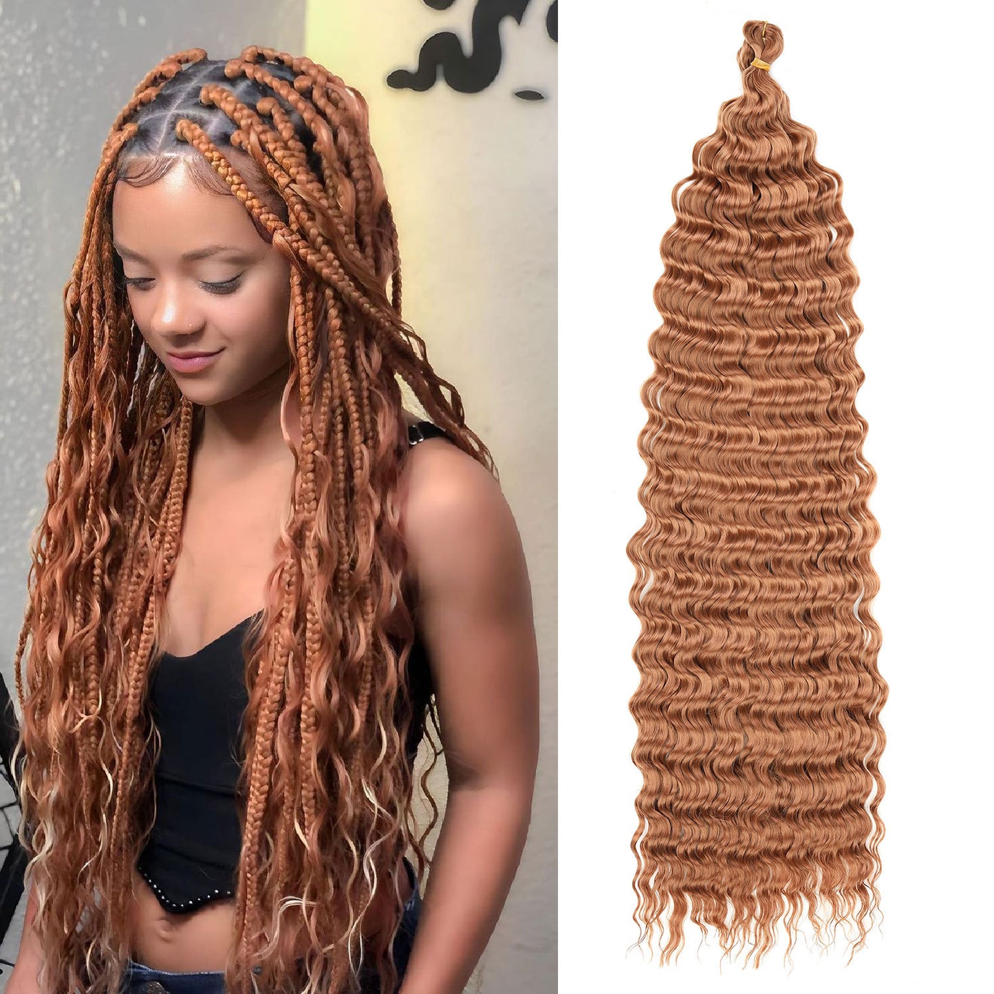 crochet hair extensions curly hair handle Deep Water Wave Hair