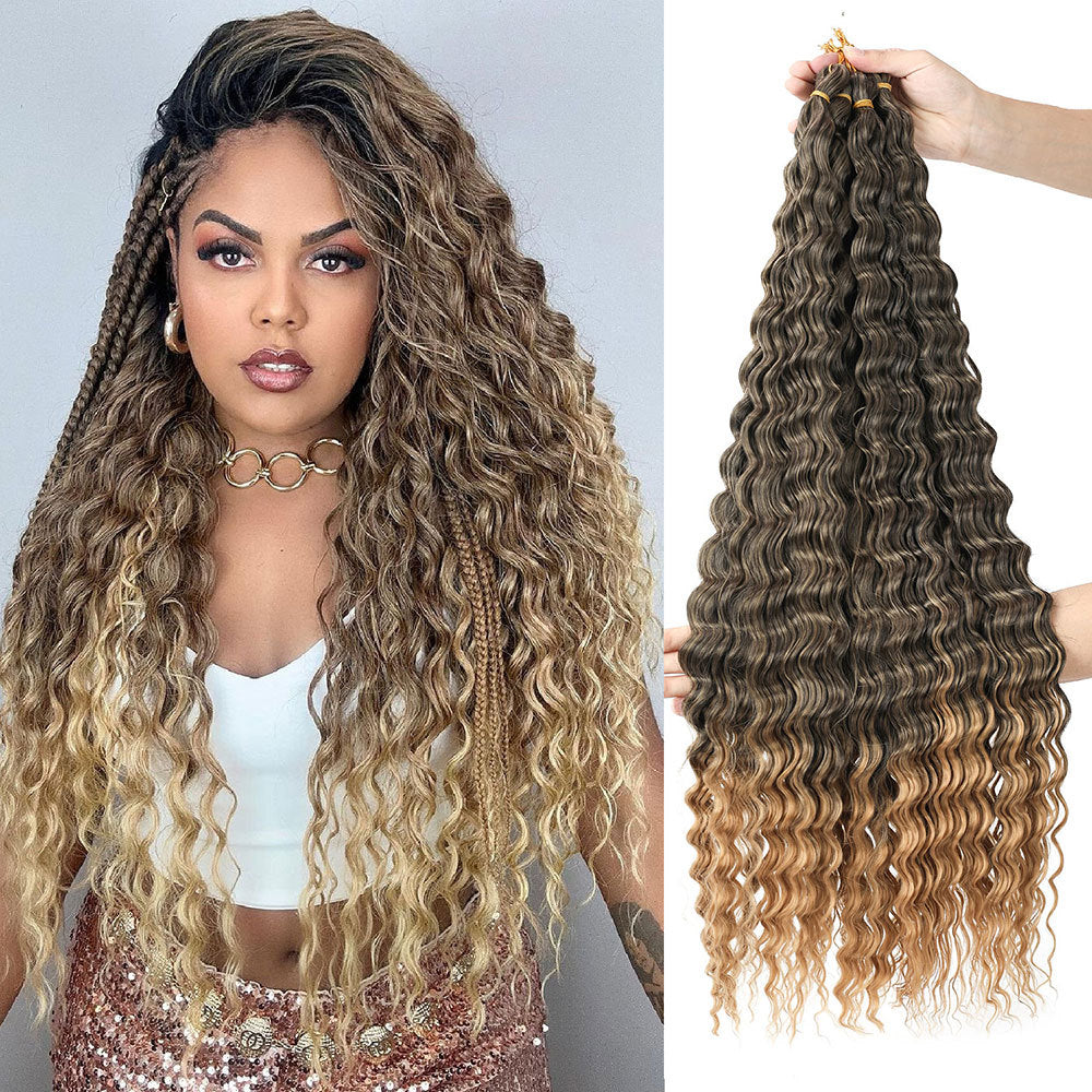 crochet hair extensions curly hair handle Deep Water Wave Hair