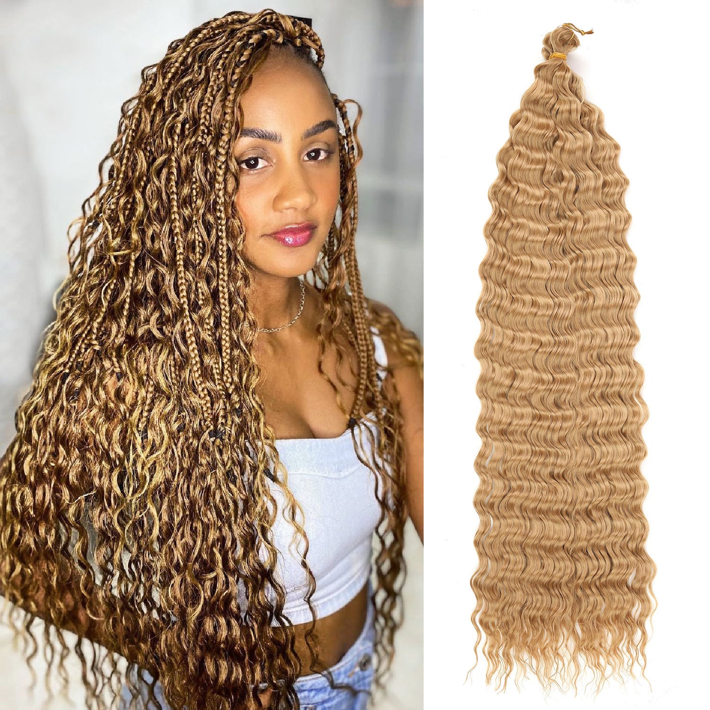 crochet hair extensions curly hair handle Deep Water Wave Hair