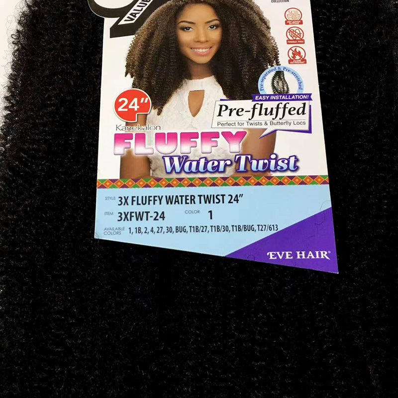 Fluffy african small curly kanekalon wig kinky hair 3x water twist braids