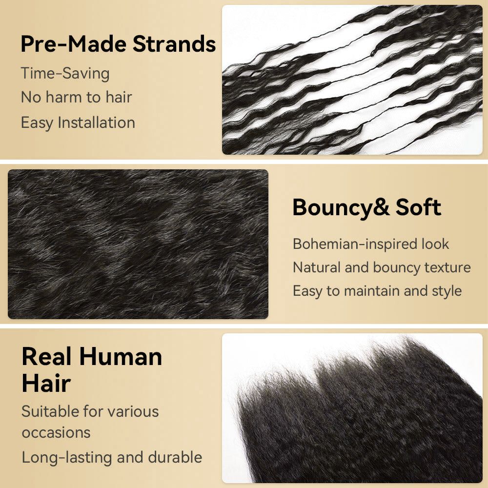 CROCHET HUMAN HAIR KINKY STRAIGHT 20 inch 50g